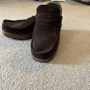 A beautiful pair of brown suede mules by J-Crew size 7.